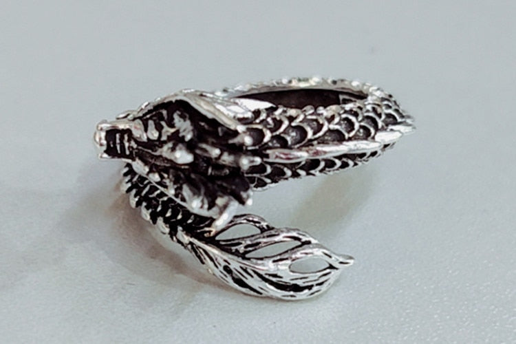 Dragon Hollywood X Ring - Silver Fashion Gothic Ancient Dragon Mens and Womens Jewelry Opening Ring - Awesome Personal or Gift Ring - BEVERLY HILLS - CALIFORNIA - USA