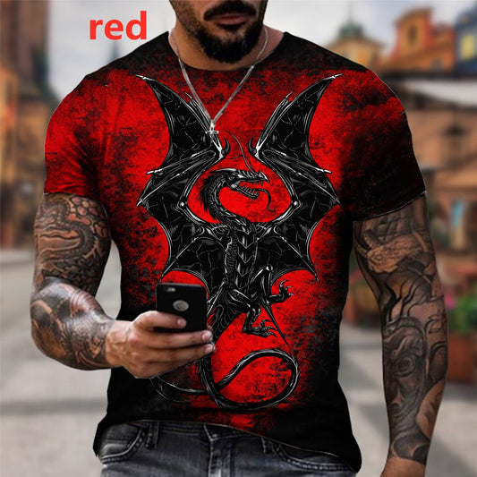 Dragon Hollywood X - Hipster Dragon Tee Shirt Cool Animal 3D Printed T Shirt Short Sleeve Funny Tops