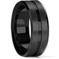Fashion Men 8mm Black Tungsten Wedding Celtic Dragon Ring Inlaid Green Zircon Punk Men Stainless Steel Green Carbon Fibre Ring