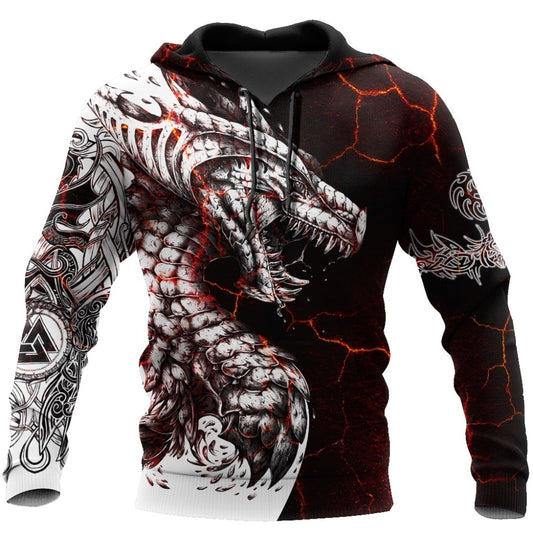 Dragon Hollywood X - Dragon And Tiger Tattoos 3D Printed Unisex Deluxe Hoodie Men Sweatshirt Streetwear Pullover Casual Jacket Tracksuit - BEVERLY HILLS CALIFORNIA