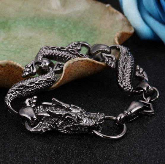 DRAGON HOLLYWOOD X - High quality Dragon Black vintage bracelet for men AND women fashion Jewelry hip hop Bracelets AND Bangles Jewelry