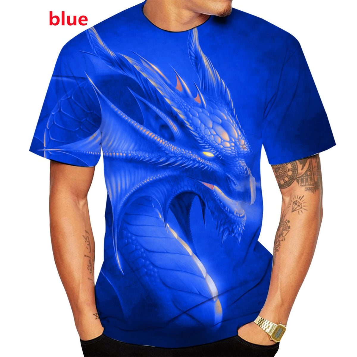Dragon Hollywood X - 2021 Men New Fashion Cool 3D Dragon Printed T-shirts Men Women Casual Animal T-shirt Top