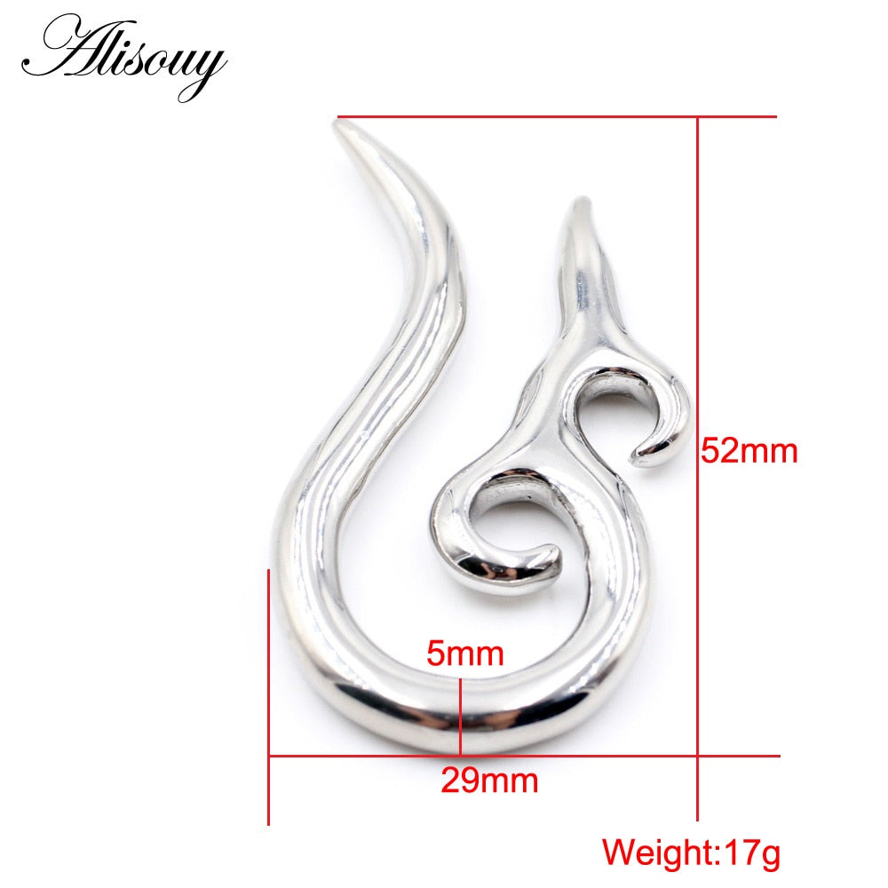 Dragon Hollywood X - 1pc Stainless Steel Spiral Dragon Ear Weights Ear Tunnels Plugs Expander Gauges Body Piercing Jewelry - BEVERLY HILLS - CALIFORNIA - USA