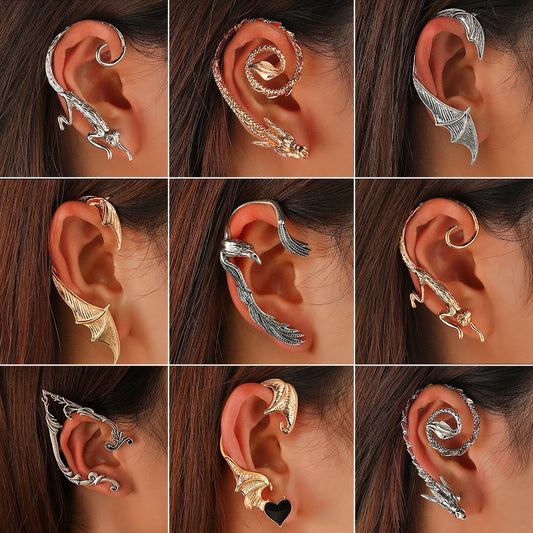 Dragon Hollywood X - Flying Dragon Cat Eagle Animal Clip On Earrings Ear Cuff for Women and Men Ear Wrap Earcuff Cartilage Earring - BEVERLY HILLS - CALIFORNIA - USA