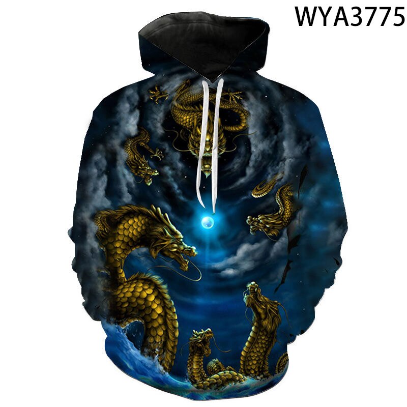 China Dragon 3D Print Hoodies Men Women Children Streetwear Sweatshirts Long Sleeve Tops Boy Girl Kids Cool Pullover