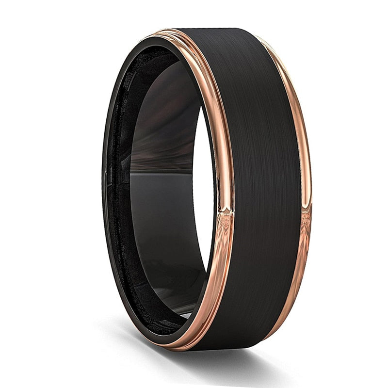 Fashion Men 8mm Black Tungsten Wedding Celtic Dragon Ring Inlaid Green Zircon Punk Men Stainless Steel Green Carbon Fibre Ring