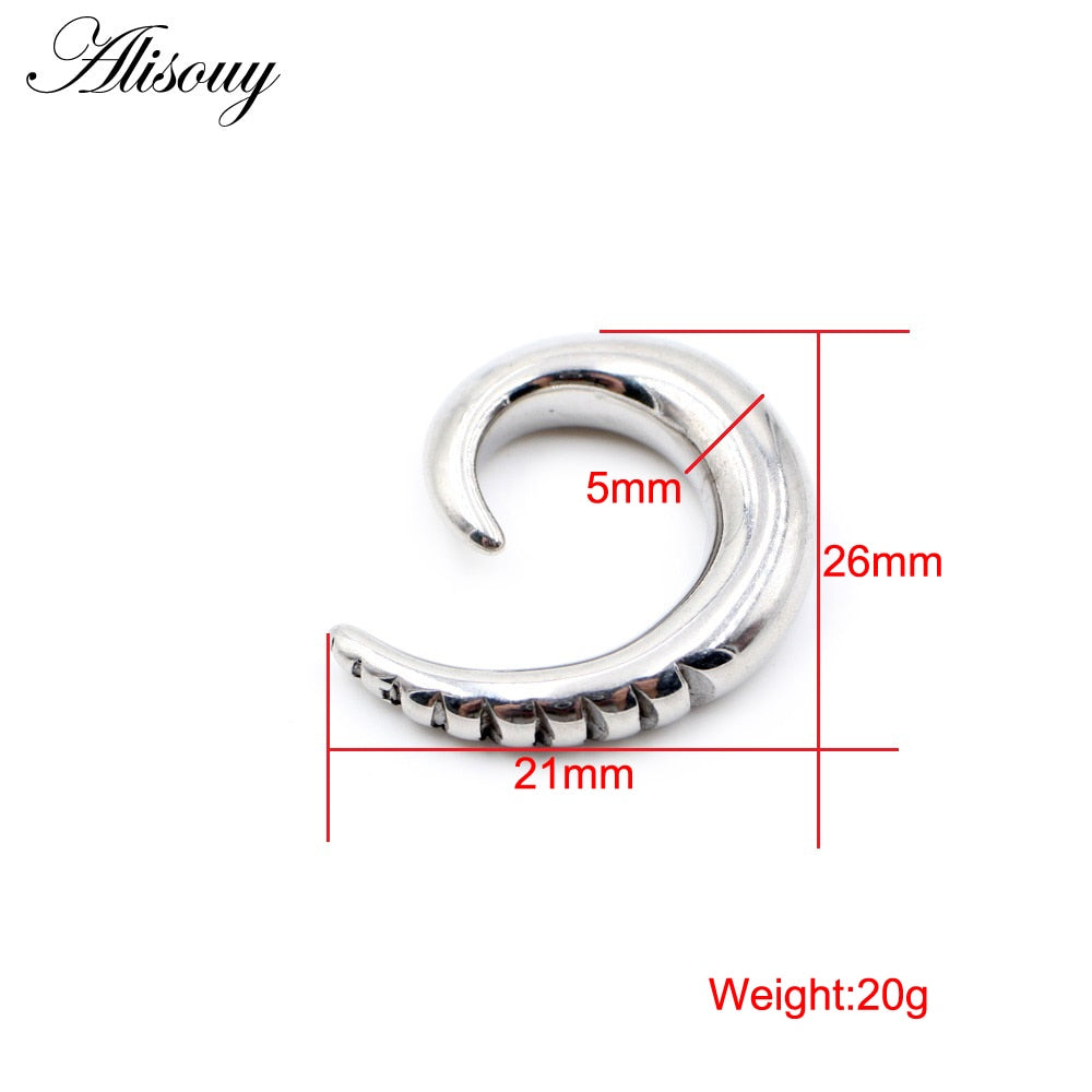 Dragon Hollywood X - 1pc Stainless Steel Spiral Dragon Ear Weights Ear Tunnels Plugs Expander Gauges Body Piercing Jewelry - BEVERLY HILLS - CALIFORNIA - USA