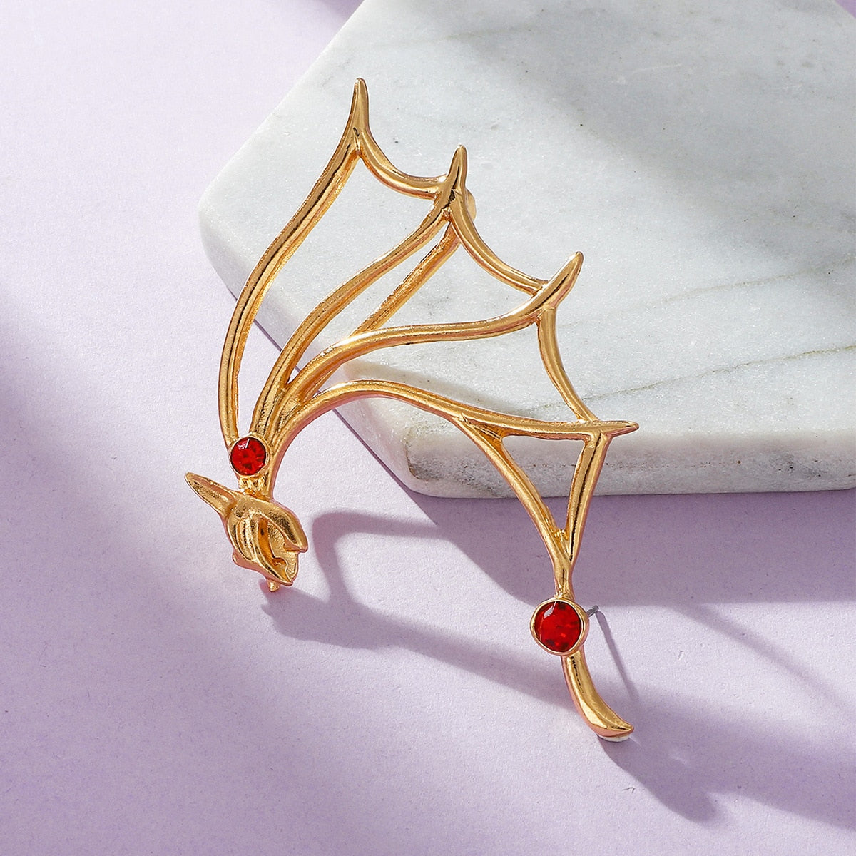 Dragon Hollywood X Ear Cuff - Flying Dragon and Fascinating Frog Clip On Earrings Ear Cuff for Men and Women Ear Wrap Earcuff Cartilage Earring Gothic Jewelry Awesome Unique Gift - BEVERLY HILLS - CALIFORNIA - USA