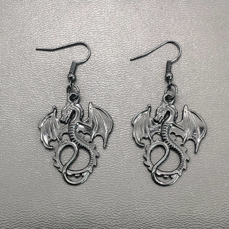 Dragon Hollywood X - Gothic Black Dragon Earrings, Personalized Earrings gift, Witch Warlock Unisex Exquisite Earrings - BEVERLY HILLS - CALIFORNIA - USA