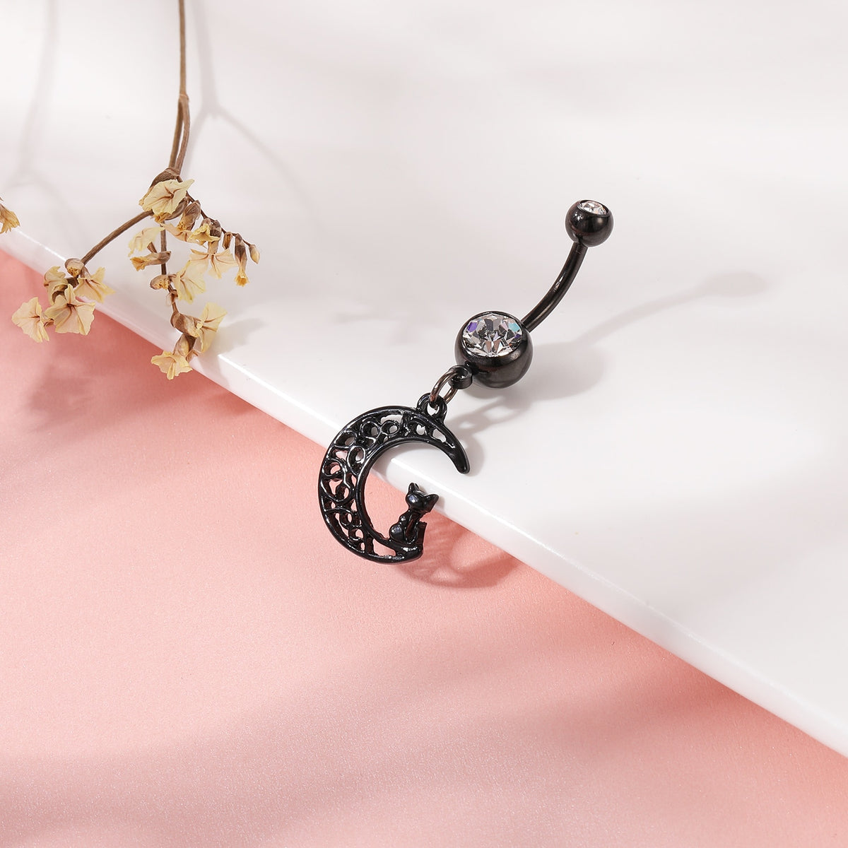 Dragon Hollywood X - 14G Dragon Claw Belly Button Body Ring Women and Men Stainless Steel Navel Ring - Crystal - Heart - Moon - Bee - Bug - Cat - Piercing Body Jewelry - BEVERLY HILLS - CALIFORNIA - USA
