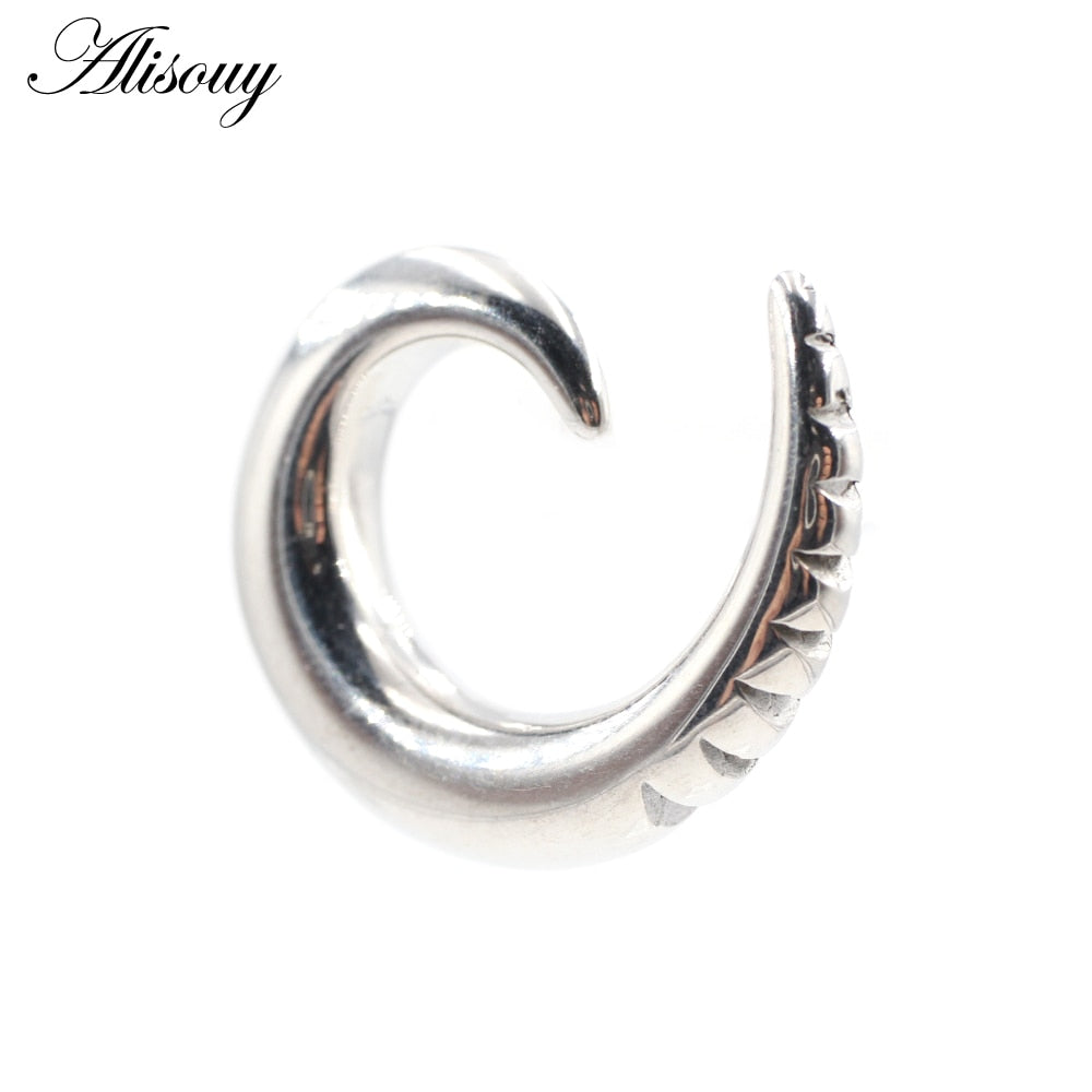 Dragon Hollywood X - 1pc Stainless Steel Spiral Dragon Ear Weights Ear Tunnels Plugs Expander Gauges Body Piercing Jewelry - BEVERLY HILLS - CALIFORNIA - USA