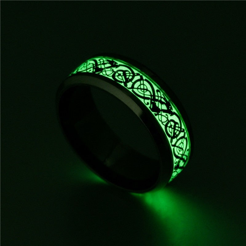 Dragon Hollywood X - Fashion Luminous Dragon Ring Love Heart Retro Stainless Steel Fluorescent Rings for Men Plus Couple Rings  Luxury Jewelry Gift - BEVERLY HILLS, CALIFORNIA - USA