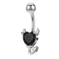Dragon Hollywood X - 14G Dragon Claw Belly Button Body Ring Women and Men Stainless Steel Navel Ring - Crystal - Heart - Moon - Bee - Bug - Cat - Piercing Body Jewelry - BEVERLY HILLS - CALIFORNIA - USA