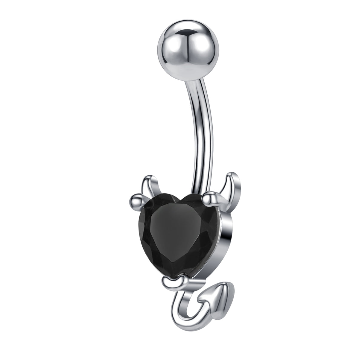 Dragon Hollywood X - 14G Dragon Claw Belly Button Body Ring Women and Men Stainless Steel Navel Ring - Crystal - Heart - Moon - Bee - Bug - Cat - Piercing Body Jewelry - BEVERLY HILLS - CALIFORNIA - USA