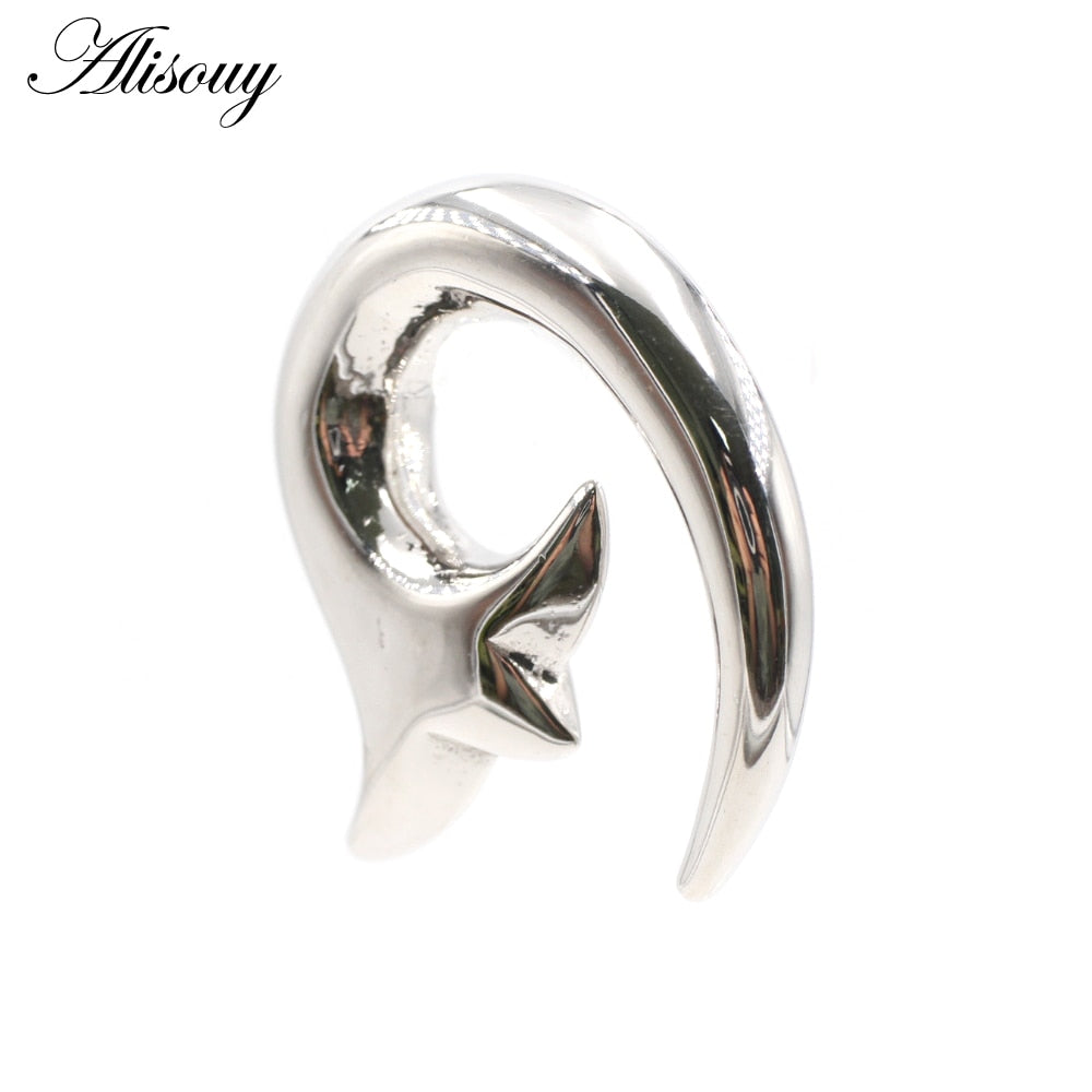Dragon Hollywood X - 1pc Stainless Steel Spiral Dragon Ear Weights Ear Tunnels Plugs Expander Gauges Body Piercing Jewelry - BEVERLY HILLS - CALIFORNIA - USA