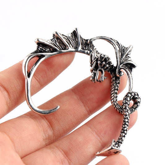 Dragon Hollywood X - Retro Dragon Shape Ear Cuff Earring Vintage Gothic For Women and Men Earcuff Orecchini Girls Piercing Fashion Jewelry - BEVERLY HILLS - CALIFORNIA - USA