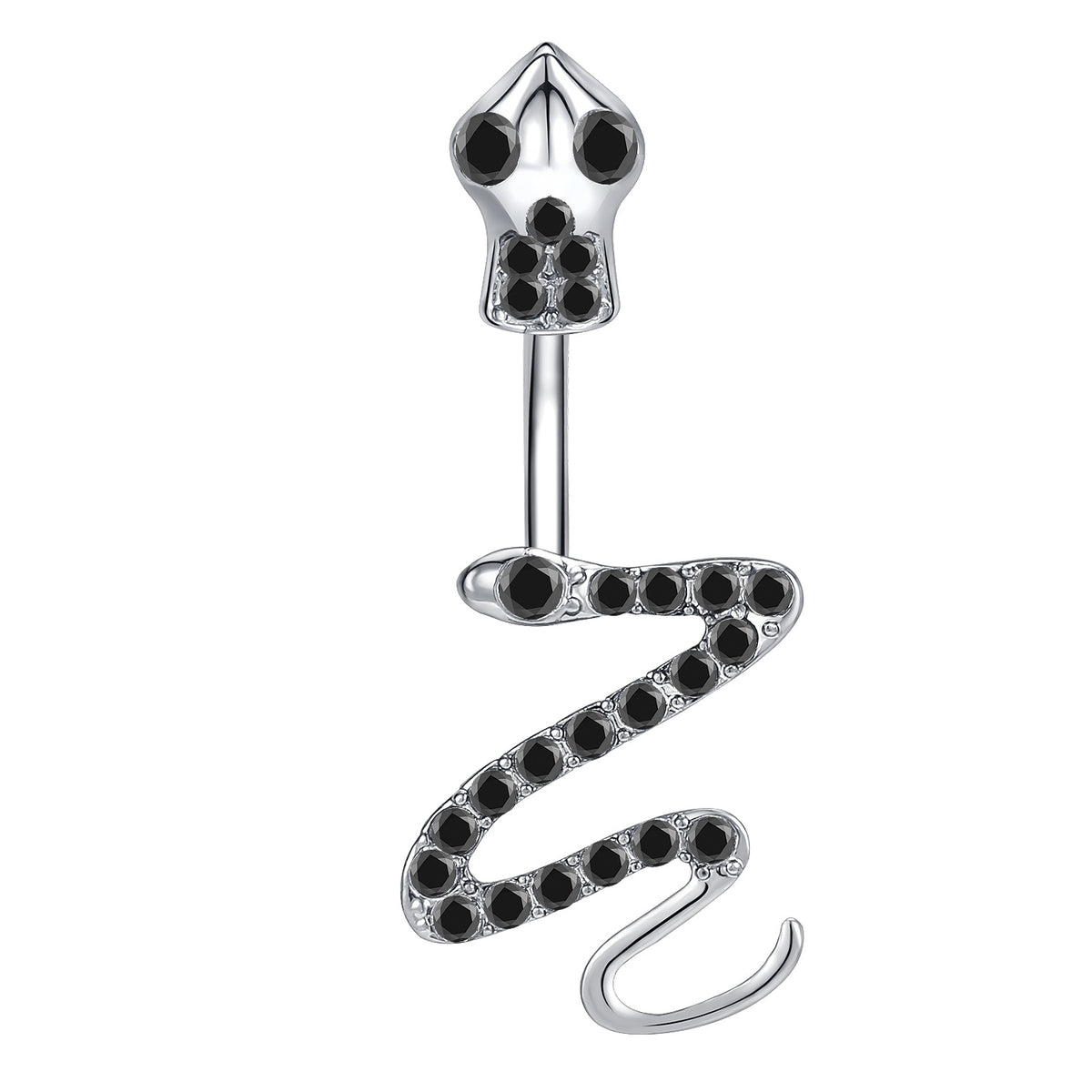 Dragon Hollywood X - 14G Dragon Claw Belly Button Body Ring Women and Men Stainless Steel Navel Ring - Crystal - Heart - Moon - Bee - Bug - Cat - Piercing Body Jewelry - BEVERLY HILLS - CALIFORNIA - USA