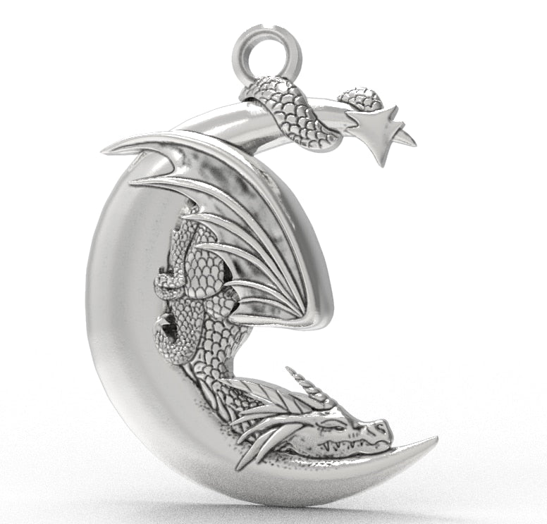 Dragon Hollywood X - Vintage Dragon Myth Pendant Necklace MEN WOMEN UNISEX Amulet Protection Jewelry - Great Gift - BEVERLY HILLS CALIFORNIA