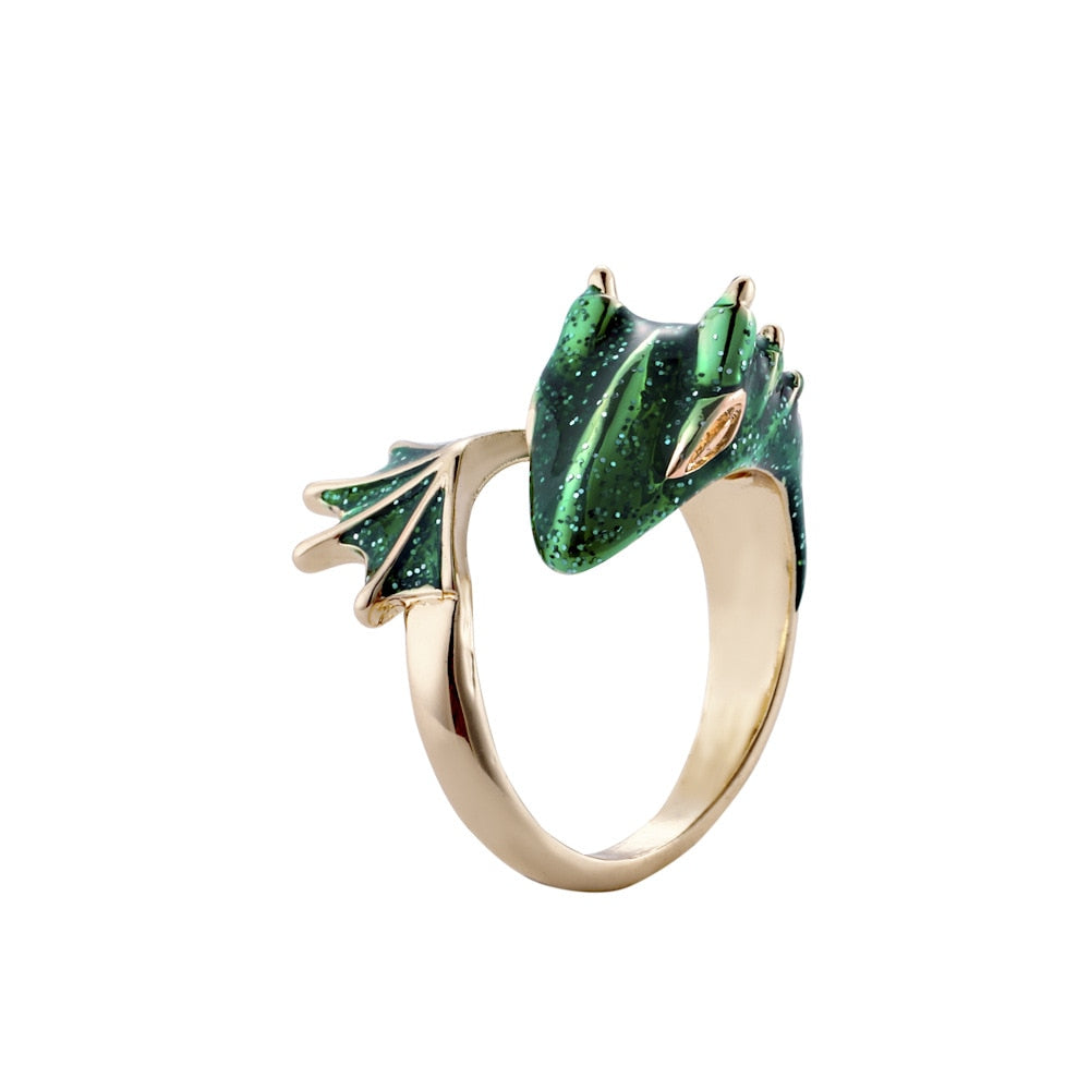 Dragon Hollywood X - Fashion Punk Viking Animal Dragon Adjustable Finger Ring Women Men Enamel Snake Rings Statement Jewelry Gift Accessories -BEVERLY HILLS