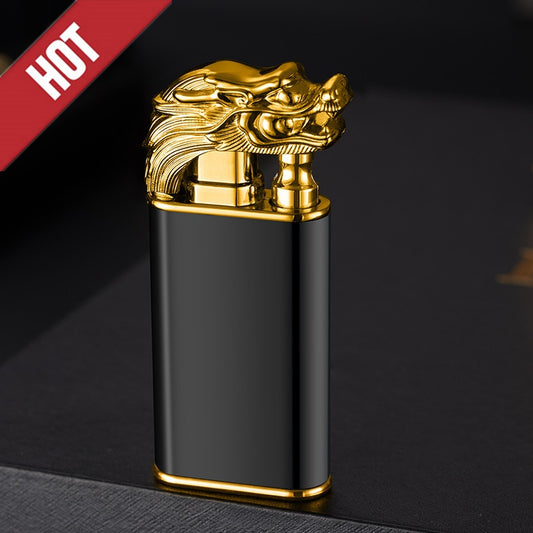 Dragon Hollywood X - New Blue Flame Metal Crocodile Dragon Tiger Double Fire Lighter Creative Windproof Open Fire Conversion Lighter Women and Mens Gift - Hollywood California USA