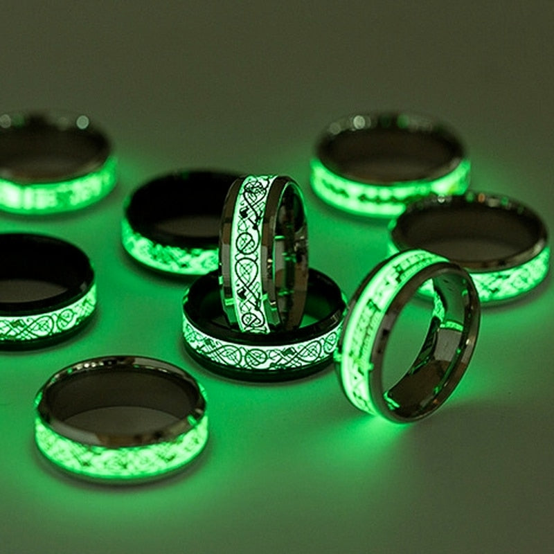 Dragon Hollywood X - Fashion Luminous Dragon Ring Love Heart Retro Stainless Steel Fluorescent Rings for Men Plus Couple Rings  Luxury Jewelry Gift - BEVERLY HILLS, CALIFORNIA - USA