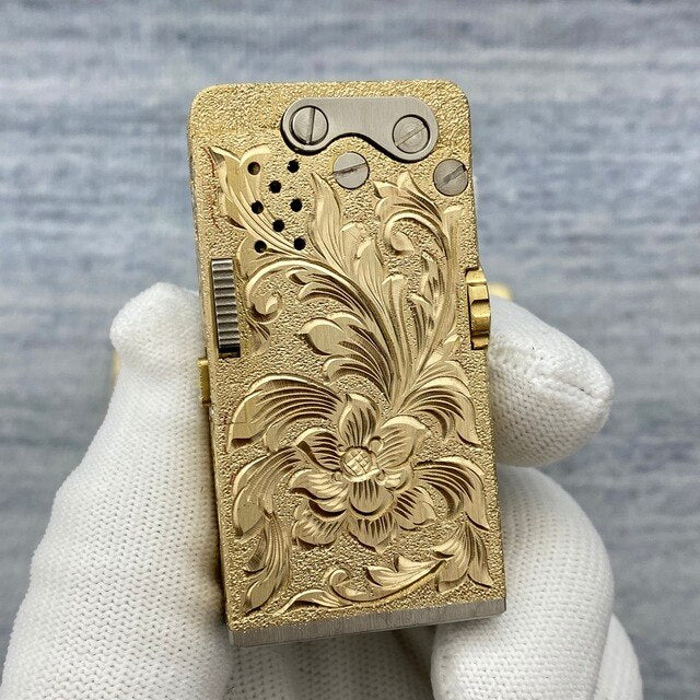Manual Titanium Alloy Dragon Tongue Automatic Kerosene Lighter One-button Automatic Ignition Military Machinery Lighter