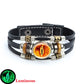 Dragon Hollywood X - Luminous Dragon Eyes Leather Bracelet Man Evil Eye Round Clear Glass Cabochon Button Multilayer Bracelets Bangles Wristband Gift - BEVERLY HILLS-CALIFORNIA-USA