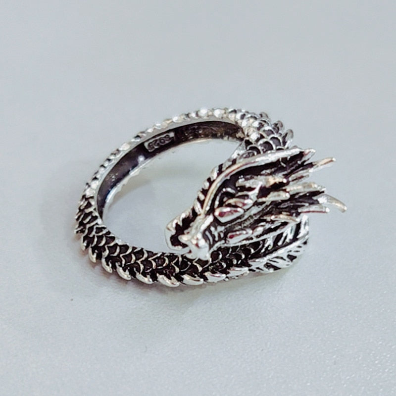 Dragon Hollywood X Ring - Silver Fashion Gothic Ancient Dragon Mens and Womens Jewelry Opening Ring - Awesome Personal or Gift Ring - BEVERLY HILLS - CALIFORNIA - USA