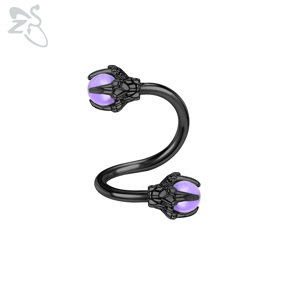 Dragon Hollywood X - ZS 1 Piece 16G Stainless Steel Opalite Dragon Nose Ring Horseshoes Nariz Piercing S-Shape Ear Cartilage Helix Piercings Jewelry - BEVERLY HILLS - CALIFORNIA - USA