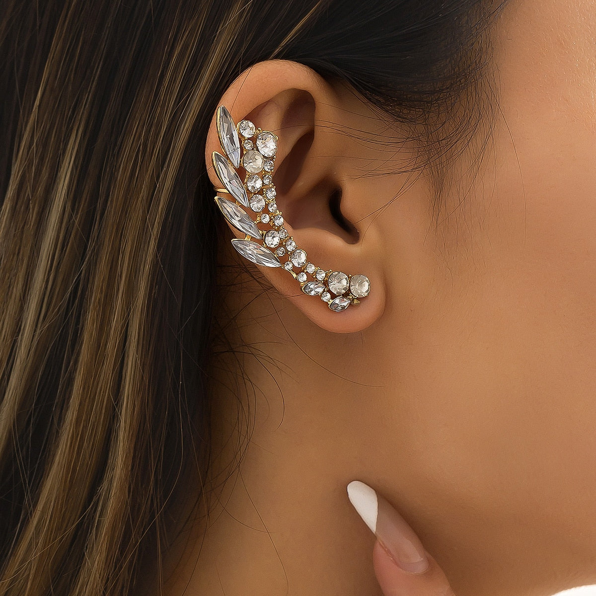 Dragon Hollywood X Ear Cuff - Flying Dragon and Fascinating Frog Clip On Earrings Ear Cuff for Men and Women Ear Wrap Earcuff Cartilage Earring Gothic Jewelry Awesome Unique Gift - BEVERLY HILLS - CALIFORNIA - USA