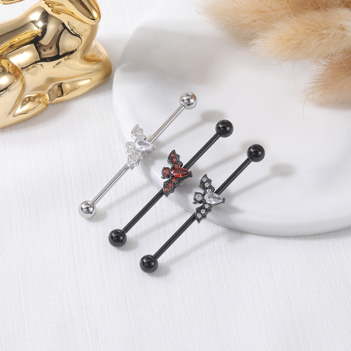 Dragon Hollywood X - Industrial Piercing Earring Women and Men Stainless Steel Helix Ear Piercing Dragon Snake Long Earring Jewelry Barbell Earring - BEVERLY HILLS - CALIFORNIA - USA