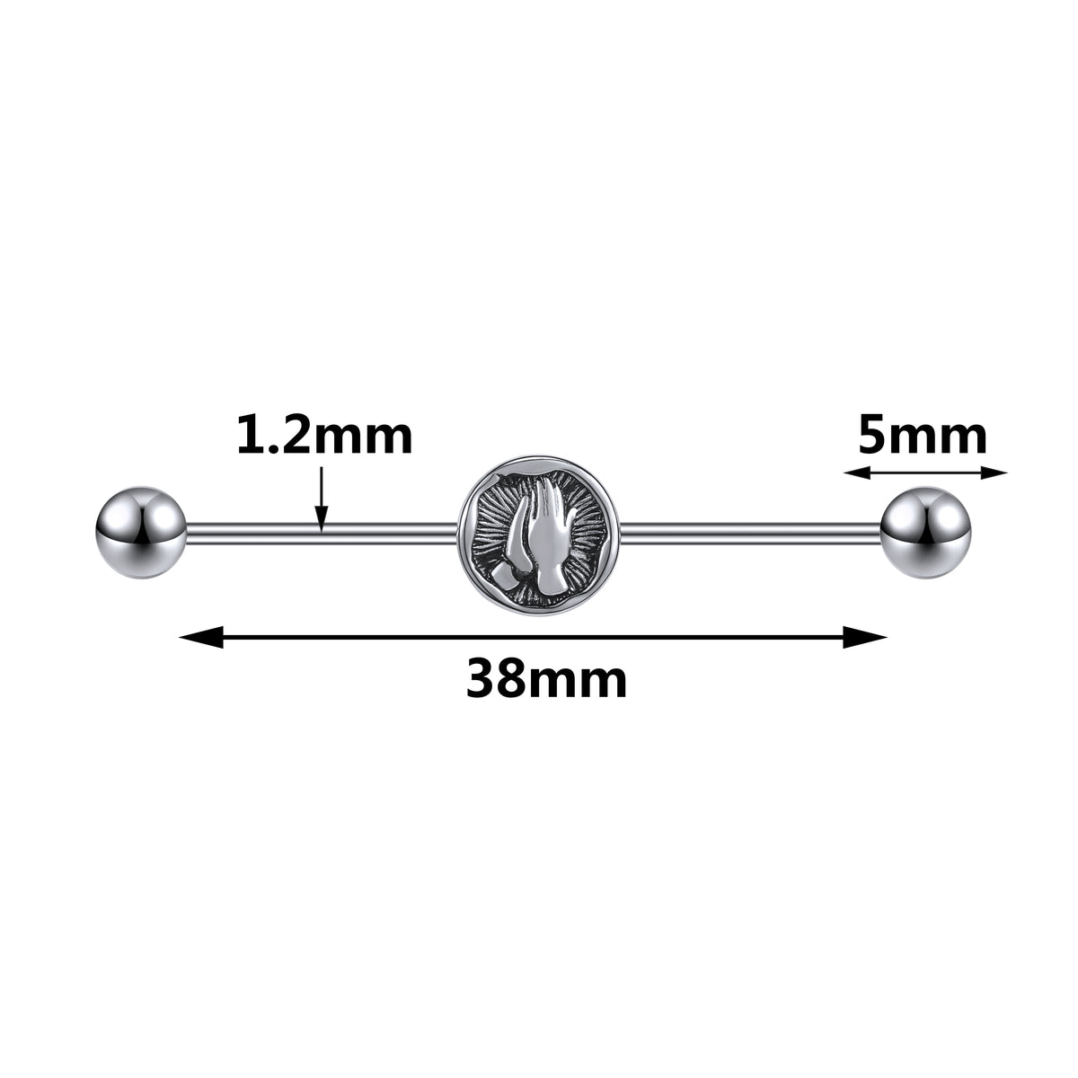 Dragon Hollywood X - Industrial Piercing Earring Women and Men Stainless Steel Helix Ear Piercing Dragon Snake Long Earring Jewelry Barbell Earring - BEVERLY HILLS - CALIFORNIA - USA