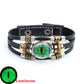 Dragon Hollywood X - Luminous Dragon Eyes Leather Bracelet Man Evil Eye Round Clear Glass Cabochon Button Multilayer Bracelets Bangles Wristband Gift - BEVERLY HILLS-CALIFORNIA-USA