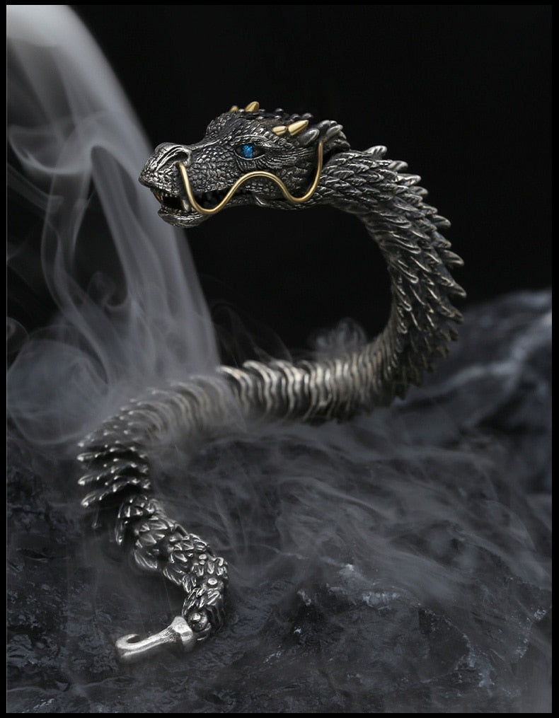 Dragon Hollywood X - Black Gun Dragon Men Bracelet Hip Hop Rock Style Golden Horn Domineering Women Party Copper Alloy Fashion Jewellery - BEVERLY HILLS-CALIFORNIA-USA