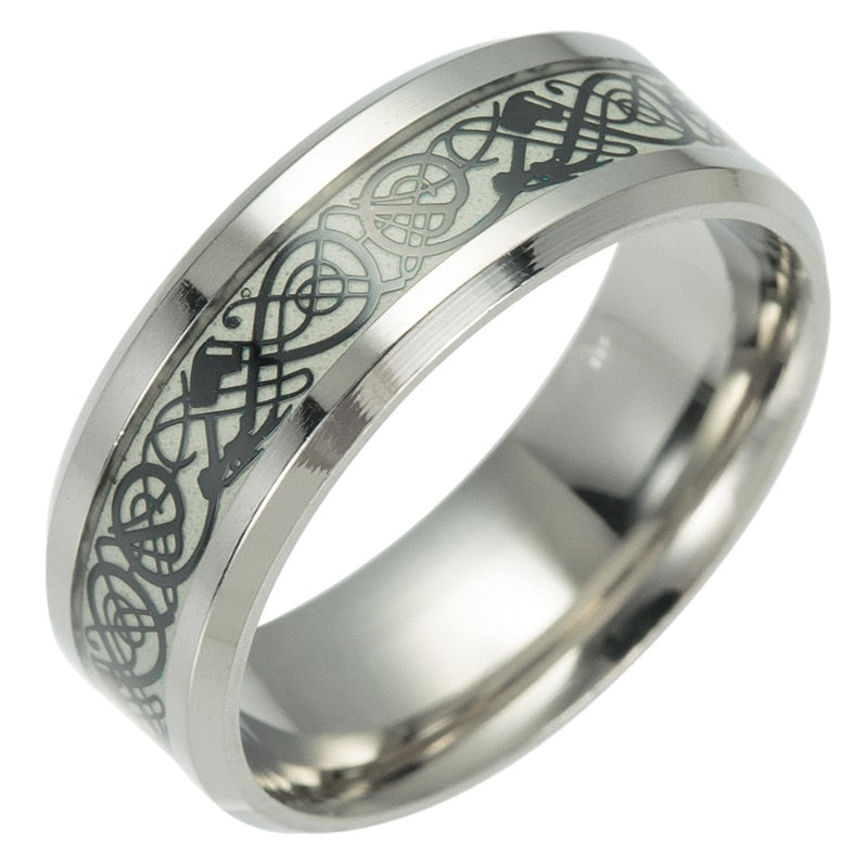 Dragon Hollywood X - Fashion Luminous Dragon Ring Love Heart Retro Stainless Steel Fluorescent Rings for Men Plus Couple Rings  Luxury Jewelry Gift - BEVERLY HILLS, CALIFORNIA - USA