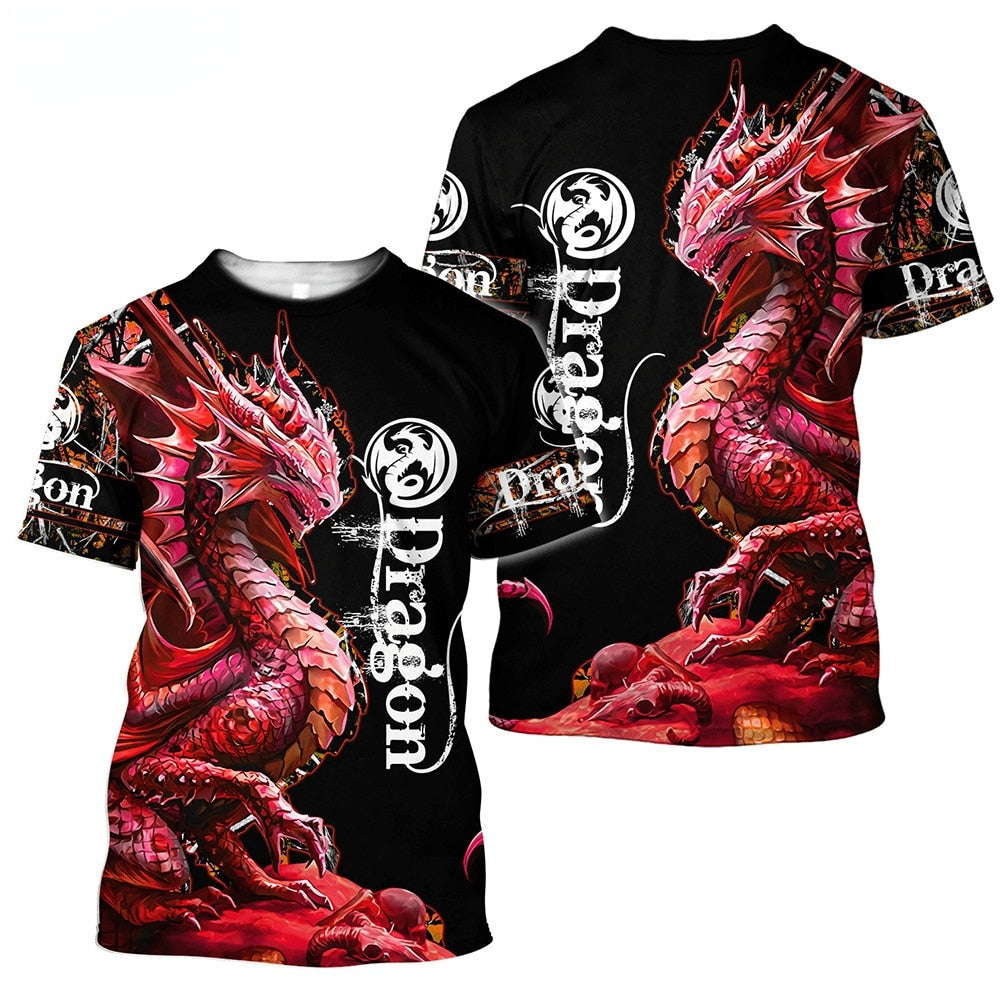 DRAGON HOLLYWOOD X - 3D Clothing Tattoo Dragon MENS WOMENS T Shirt 3D Printed Short Sleeve Polyester Fashion Casual Hip Hop Top Summer Free - BEVERLY HILLS CA.