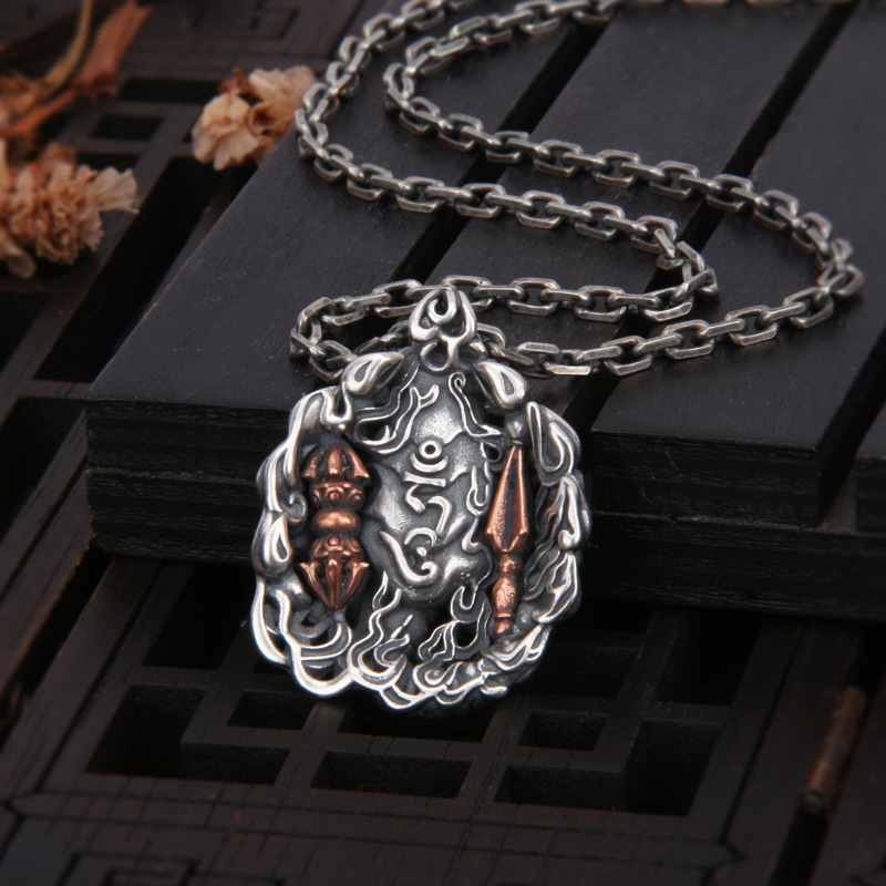 Dragon Hollywood X - Retro Domineering Dragon Riding Bodhisattva Buddha Pendant Necklace Men and Women Personality Trend Amulet Necklace Prayer Gift - Beverly Hills California