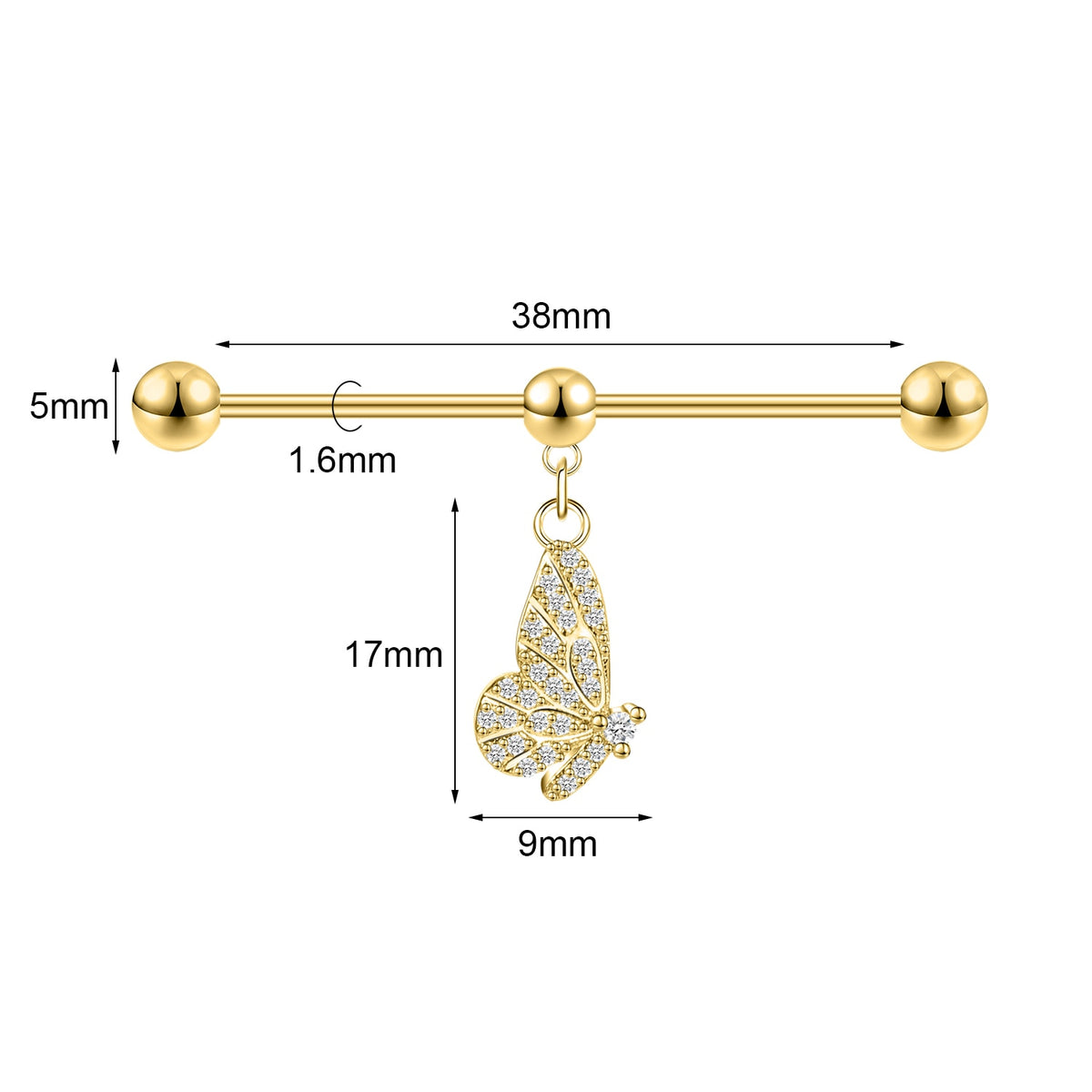 Dragon Hollywood X - Industrial Piercing Earring Women and Men Stainless Steel Helix Ear Piercing Dragon Snake Long Earring Jewelry Barbell Earring - BEVERLY HILLS - CALIFORNIA - USA