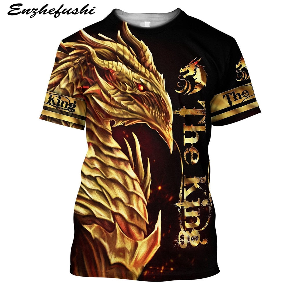 DRAGON HOLLYWOOD X - 3D Clothing Tattoo Dragon MENS WOMENS T Shirt 3D Printed Short Sleeve Polyester Fashion Casual Hip Hop Top Summer Free - BEVERLY HILLS CA.