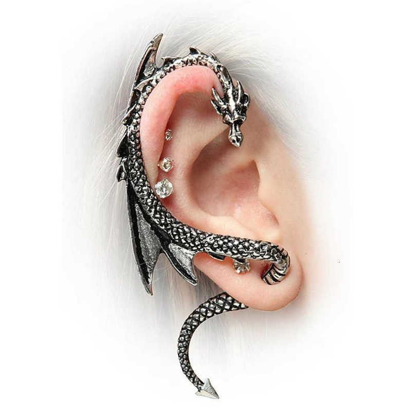 Dragon Hollywood X - Dragon Cuff Earrings For Women and Men - Gothic Ear Wrap Retro Clip Earrings Piercing Fashion Jewelry - BEVERLY HILLS - CALIFORNIA - USA