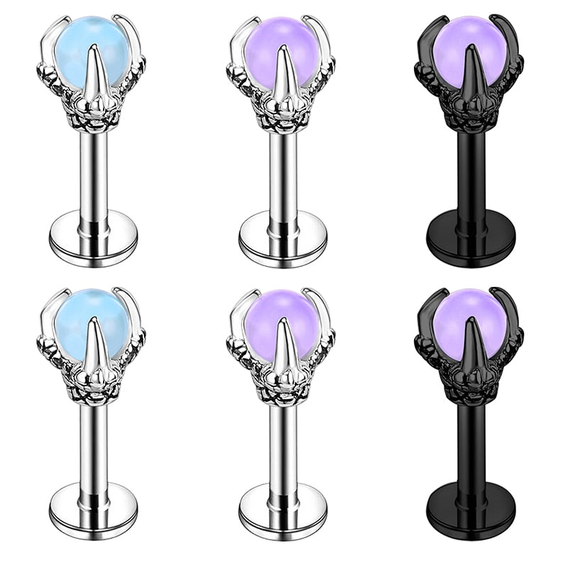 Dragon Hollywood X - 16G Dragon Claw Lip Studs Piercing Stainless Steel - Dragon Claw Conch Tragus Earring 2022 Piercing Jewelry - BEVERLY HILLS - CALIFORNIA - USA