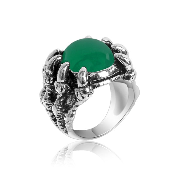 Dragon Hollywood X - 1pcs Titanium Steel Eagle Dragon Claw Halloween Skull Ring Hot Selling Men & Women Domineering Opening Rock Animal Jewelry