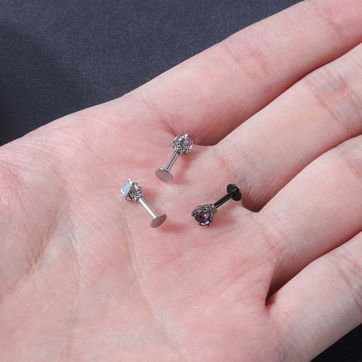 Dragon Hollywood X - 16G Dragon Claw Lip Studs Piercing Stainless Steel - Dragon Claw Conch Tragus Earring 2022 Piercing Jewelry - BEVERLY HILLS - CALIFORNIA - USA