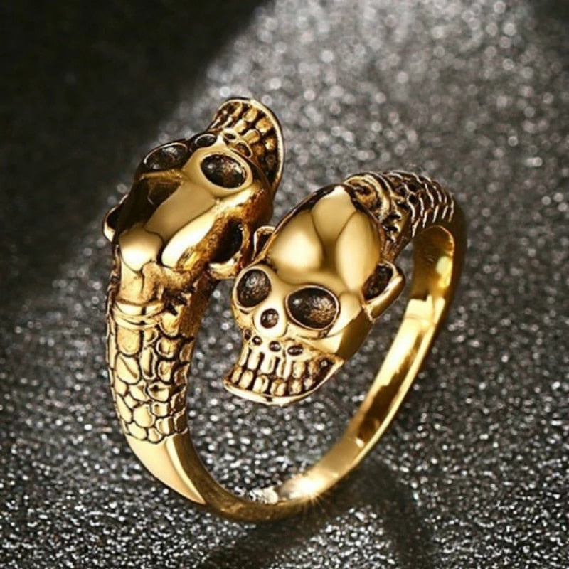 Dragon Hollywood X - 1pcs Titanium Steel Eagle Dragon Claw Halloween Skull Ring Hot Selling Men & Women Domineering Opening Rock Animal Jewelry