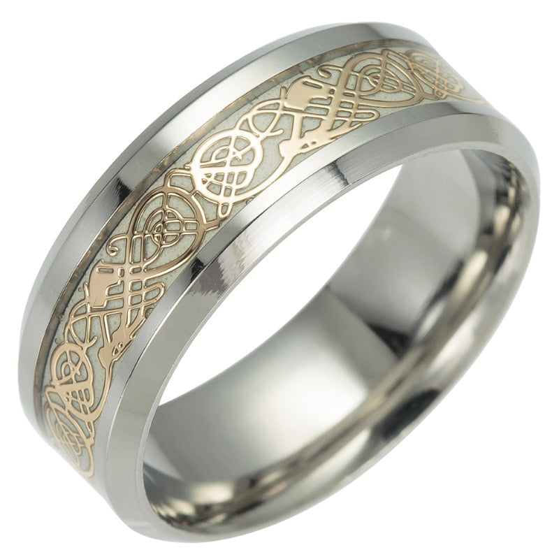 Dragon Hollywood X - Fashion Luminous Dragon Ring Love Heart Retro Stainless Steel Fluorescent Rings for Men Plus Couple Rings  Luxury Jewelry Gift - BEVERLY HILLS, CALIFORNIA - USA
