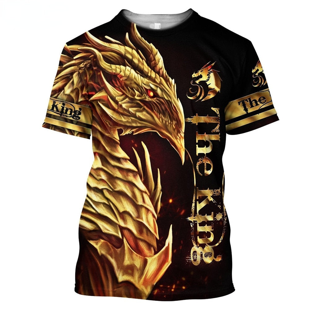 DRAGON HOLLYWOOD X - 3D Clothing Tattoo Dragon MENS WOMENS T Shirt 3D Printed Short Sleeve Polyester Fashion Casual Hip Hop Top Summer Free - BEVERLY HILLS CA.