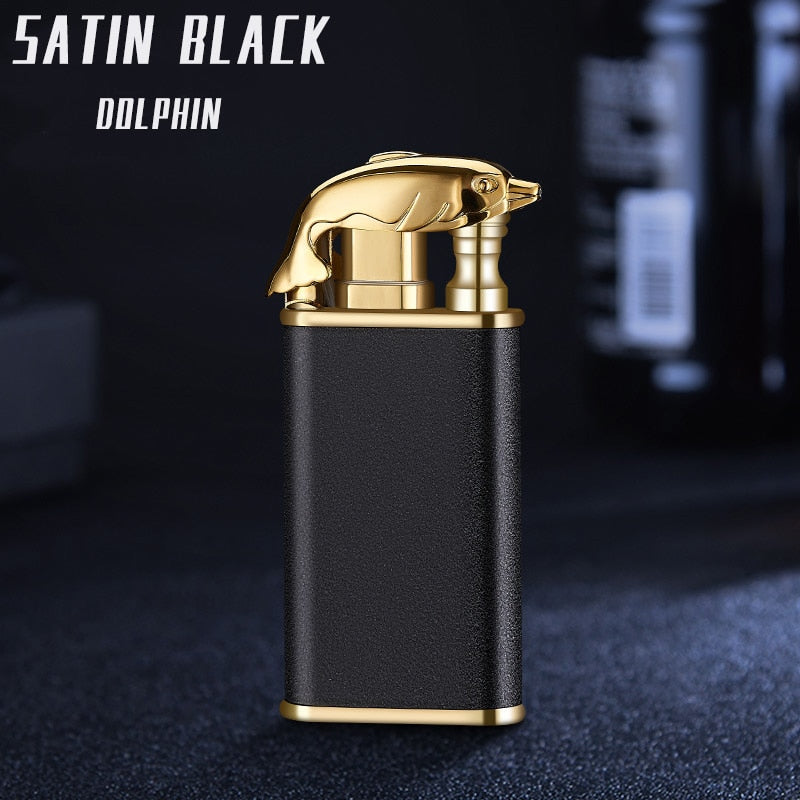 Dragon Hollywood X - New Blue Flame Metal Crocodile Dragon Tiger Double Fire Lighter Creative Windproof Open Fire Conversion Lighter Women and Mens Gift - Hollywood California USA