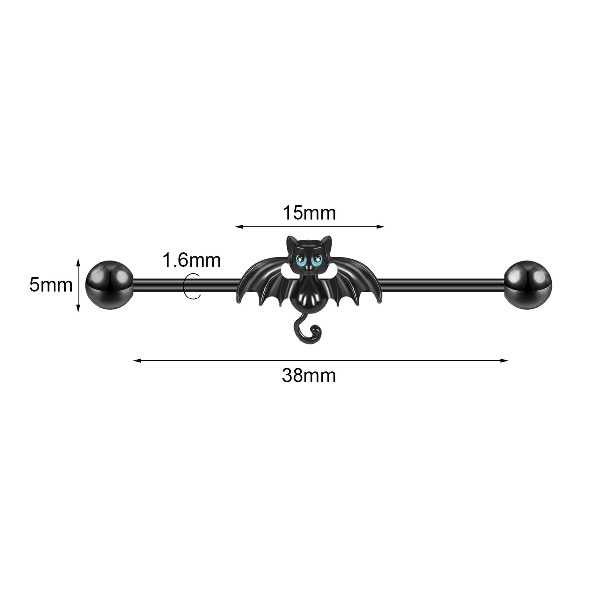 Dragon Hollywood X - Industrial Piercing Earring Women and Men Stainless Steel Helix Ear Piercing Dragon Snake Long Earring Jewelry Barbell Earring - BEVERLY HILLS - CALIFORNIA - USA