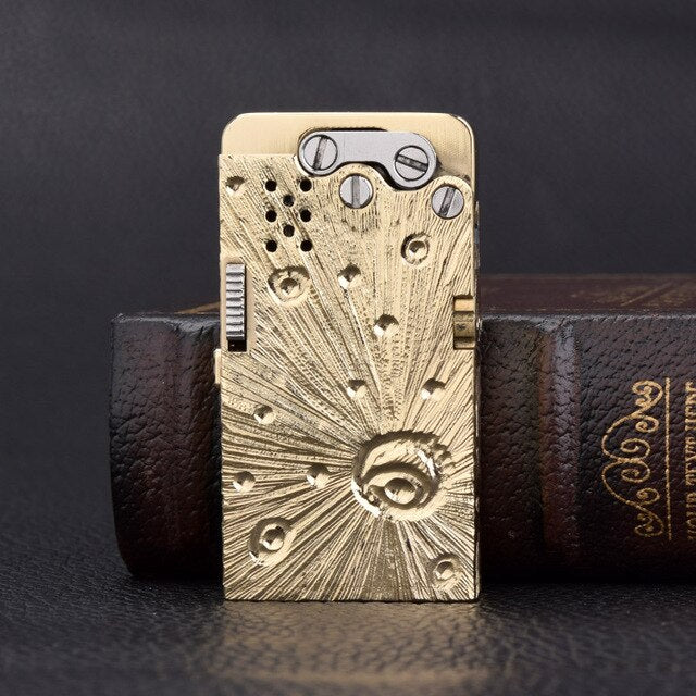 Manual Titanium Alloy Dragon Tongue Automatic Kerosene Lighter One-button Automatic Ignition Military Machinery Lighter