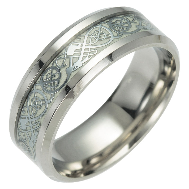 Dragon Hollywood X - Fashion Luminous Dragon Ring Love Heart Retro Stainless Steel Fluorescent Rings for Men Plus Couple Rings  Luxury Jewelry Gift - BEVERLY HILLS, CALIFORNIA - USA